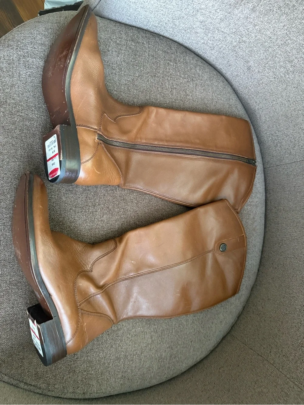 Frye Tall Pull-On Leather Riding Boots - Tan